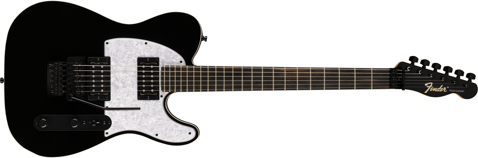 Fender Tele Player Fusion Hh Floyd Rose Ltd Mex 2h Fr Eb - Black - Televorm elektrische gitaar - Main picture