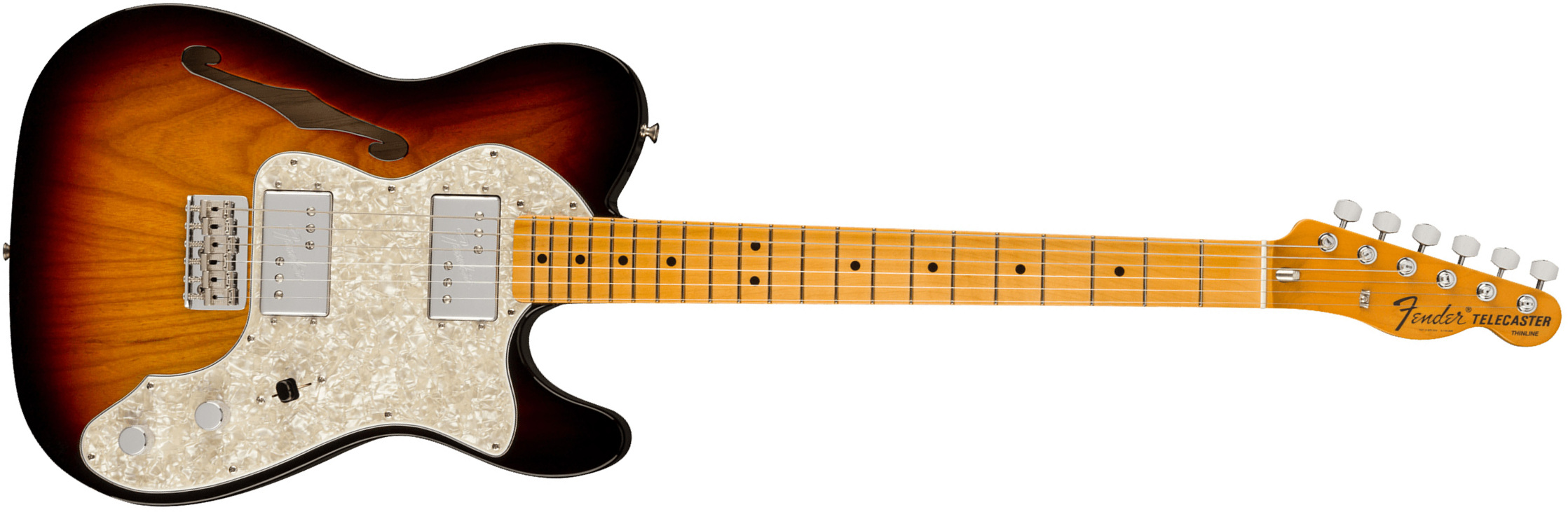 Fender Tele Thinline 1972 American Vintage Ii Usa 2h Ht Mn - 3-color Sunburst - Televorm elektrische gitaar - Main picture