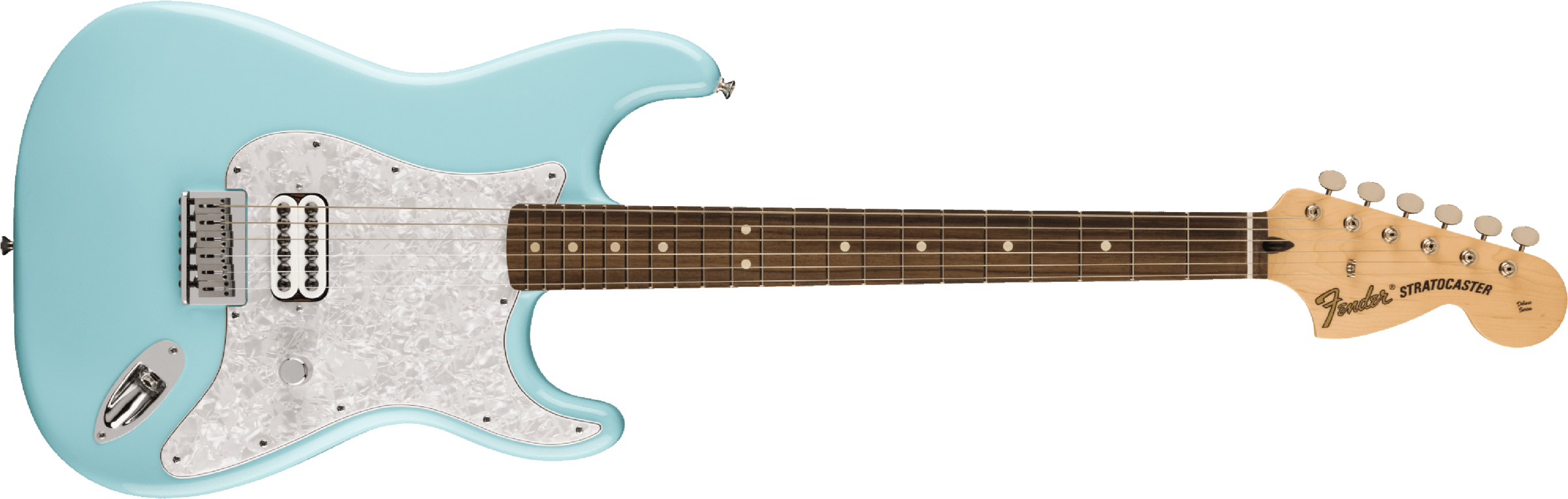 Fender Tom Delonge Ltd Mex Signature 1h Ht Rw - Daphne Blue - Elektrische gitaar in Str-vorm - Main picture