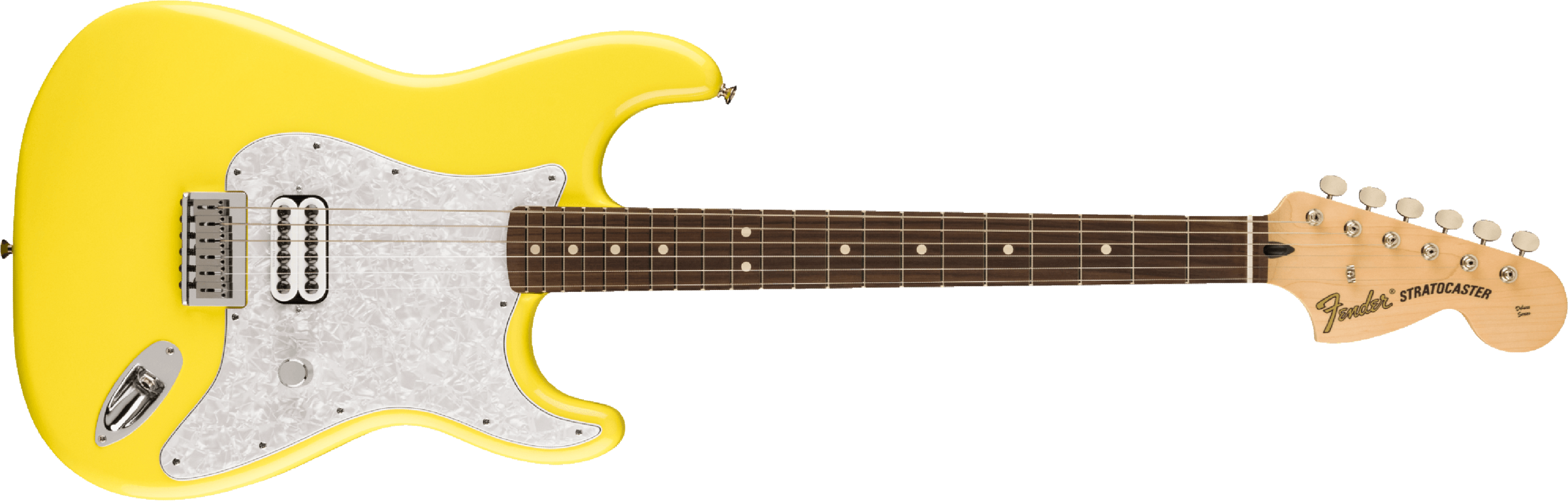 Fender Tom Delonge Ltd Mex Signature 1h Ht Rw - Graffiti Yellow - Elektrische gitaar in Str-vorm - Main picture