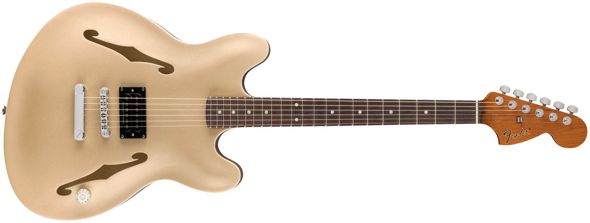 Fender Tom Delonge Starcaster 1h Seymour Duncan Ht Rw - Satin Shoreline Gold - Retro-rock elektrische gitaar - Main picture