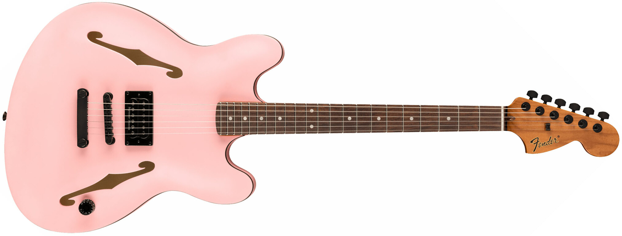 Fender Tom Delonge Starcaster Signature 1h Seymour Duncan Ht Rw - Satin Shell Pink - Semi hollow elektriche gitaar - Main picture