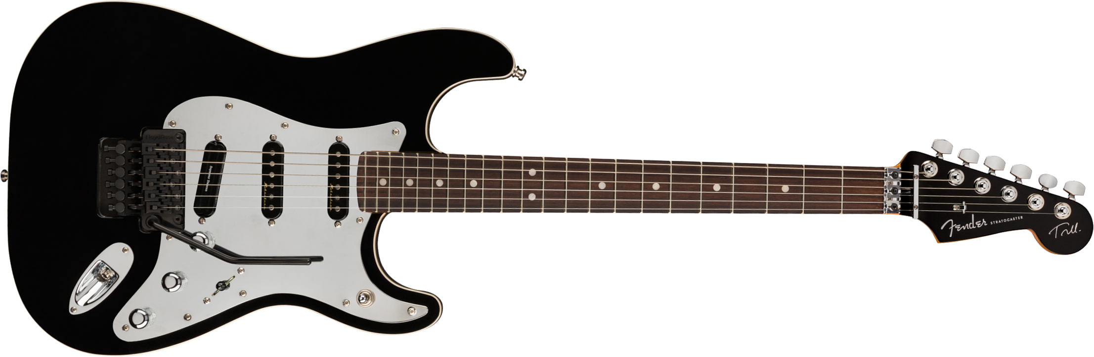 Fender Tom Morello Strat Mex Signature Hss Fr Rw - Black - Elektrische gitaar in Str-vorm - Main picture