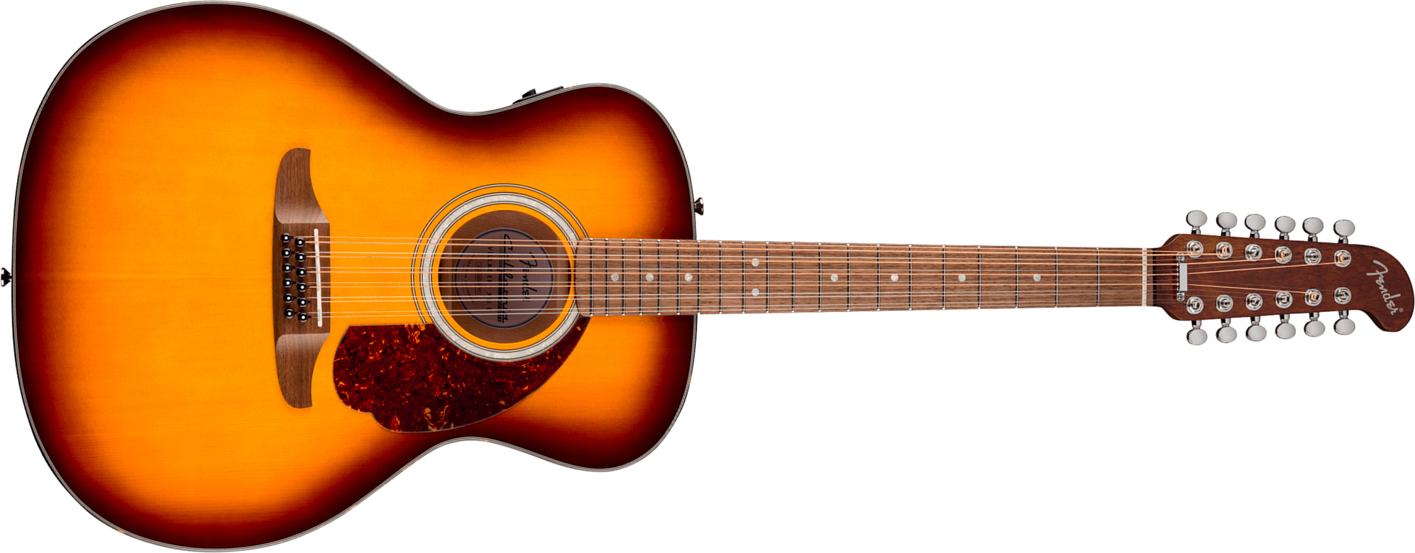 Fender Villager Deluxe E California Orchestra Om 12c Shsc Epicea Acajou Noy - Honey Sunburst - Folk gitaar - Main picture