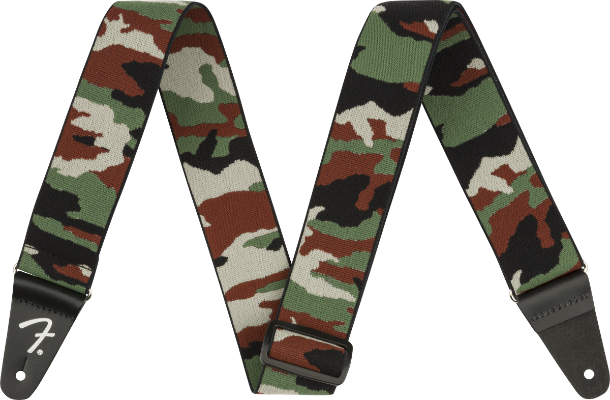 Fender Weighless 2 Inches Camo Guitar Strap Green - Gitaarriem - Main picture