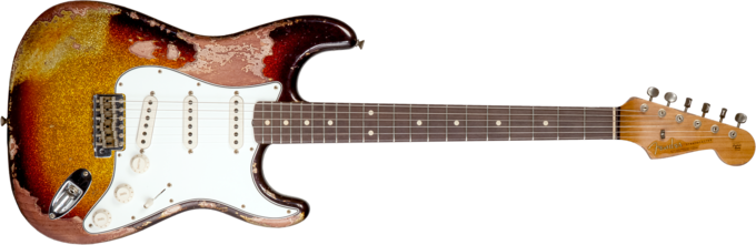Fender Custom Shop 1963 Stratocaster #R136169 - Super heavy relic sparkle 3-color sunburst