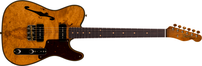 Fender Custom Shop Artisan Dual P90 Maple Burl Tele - Nos aged natural