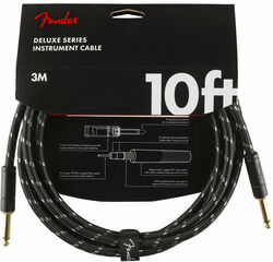 Deluxe Instrument Cable, Straight/Straight, 10ft - Black Tweed