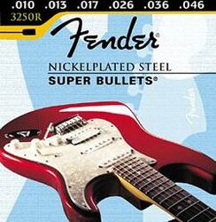 Elektrische gitaarsnaren Fender Electric 3250R Super Bullets Nickelplated Steel Regular 10-46 - Snarenset