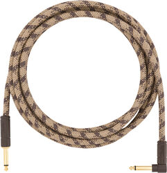 Kabel Fender Festival Pure Hemp Instrument Cable, Straight/Angle, 10ft - Brown Stripe