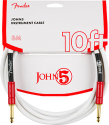 Kabel Fender John 5 Instrument Cable 10 ft - White & Red