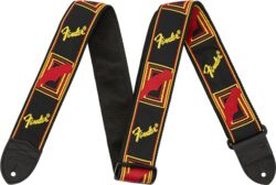 Gitaarriem Fender Monogrammed Strap Black/Yellow/Red