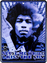 Reclameplaat  Fender Jimi Hendrix Kiss the Sky Tin Sign