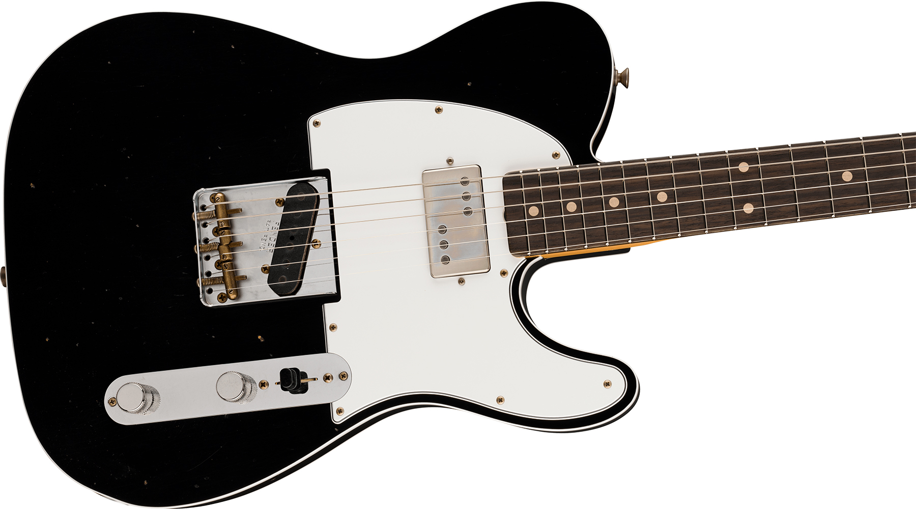 Fender Custom Shop Brian Fallon Tele Custom 1959 Signature 2s Ht Rw #r151889 - Journeyman Relic Black - Kenmerkende elektrische gitaar - Variation 2