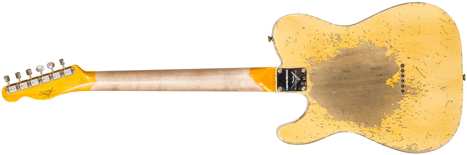 Fender Custom Shop Double Esquire/tele 1950 2s Ht Mn #r126773 - Super Heavy Relic Aged Nocaster Blonde - Televorm elektrische gitaar - Variation 1