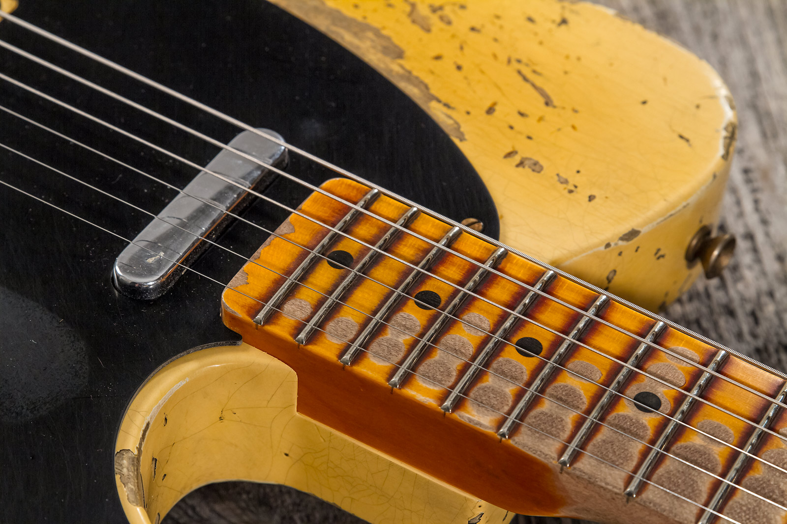 Fender Custom Shop Double Esquire/tele 1950 2s Ht Mn #r126773 - Super Heavy Relic Aged Nocaster Blonde - Televorm elektrische gitaar - Variation 3