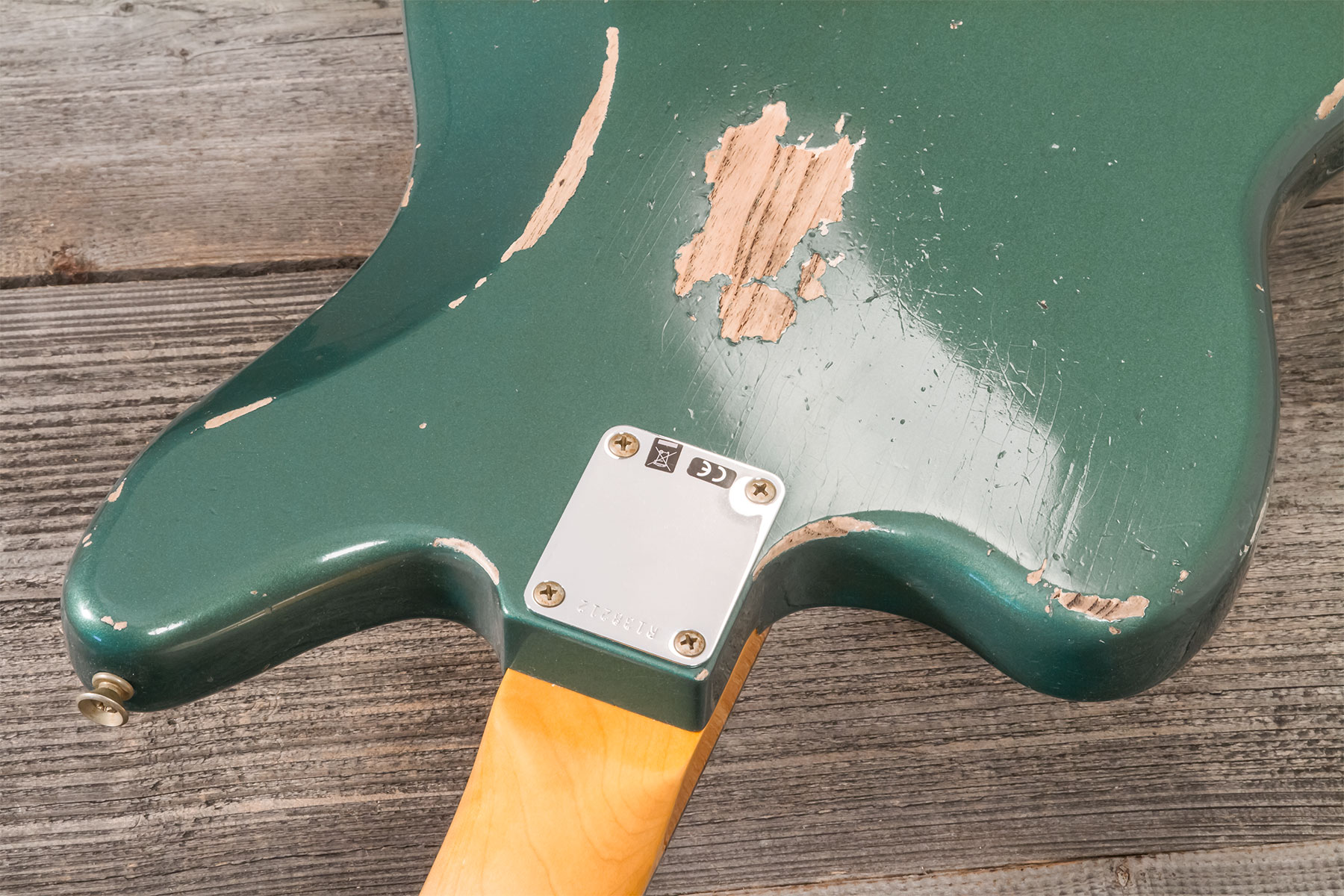 Fender Custom Shop Jaguar 1962 Shsc 2s Trem Rw #r138212 - Heavy Relic Sherwood Green Metallic - Retro-rock elektrische gitaar - Variation 9