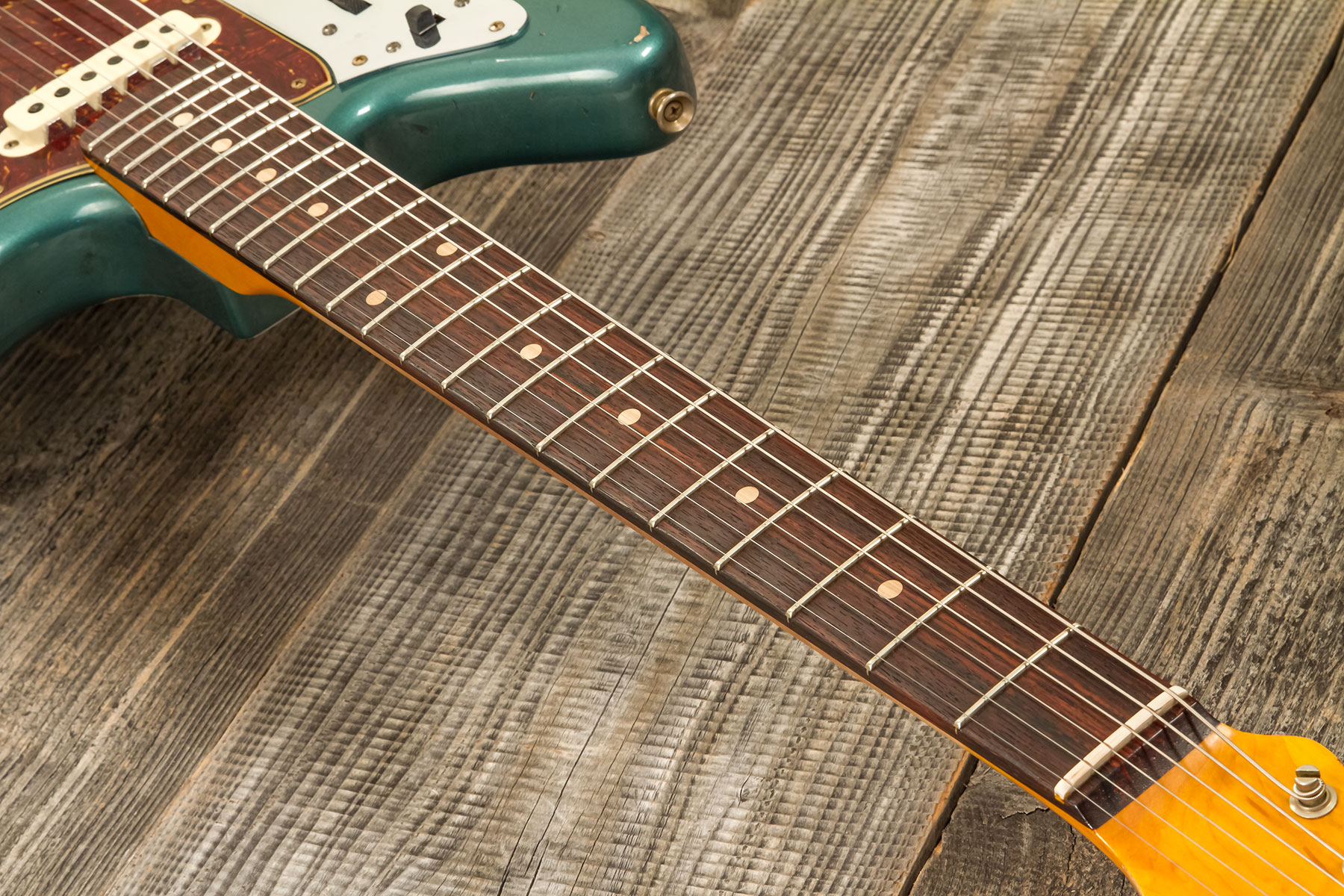 Fender Custom Shop Jaguar 1962 Shsc 2s Trem Rw #r138212 - Heavy Relic Sherwood Green Metallic - Retro-rock elektrische gitaar - Variation 5