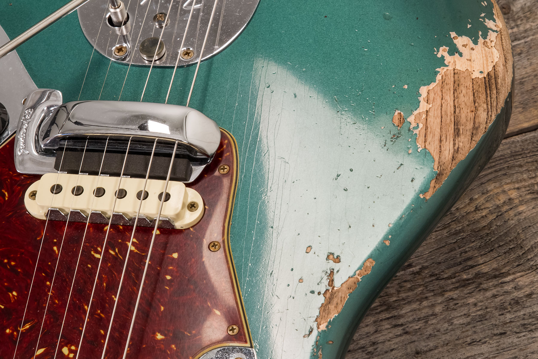 Fender Custom Shop Jaguar 1962 Shsc 2s Trem Rw #r138212 - Heavy Relic Sherwood Green Metallic - Retro-rock elektrische gitaar - Variation 6