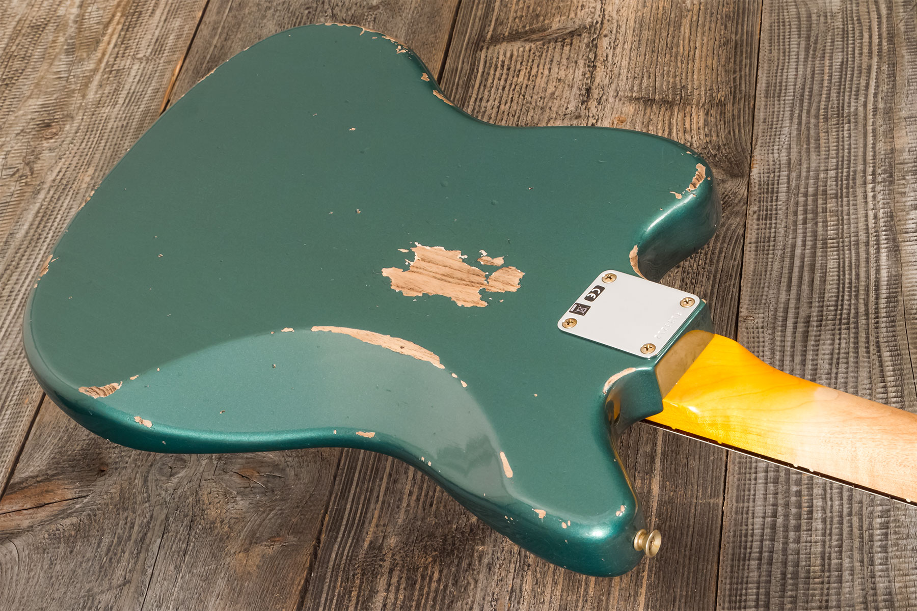 Fender Custom Shop Jaguar 1962 Shsc 2s Trem Rw #r138212 - Heavy Relic Sherwood Green Metallic - Retro-rock elektrische gitaar - Variation 7