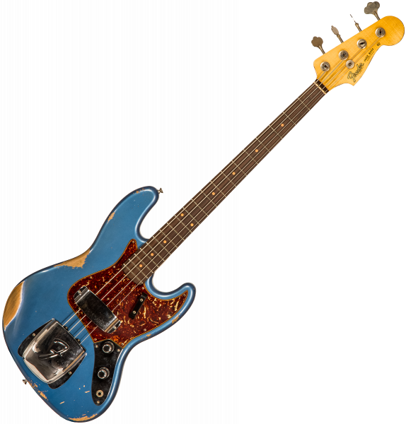 Solid body elektrische bas Fender Custom Shop 1961 Jazz Bass #CZ556667 - Heavy relic lake placid blue