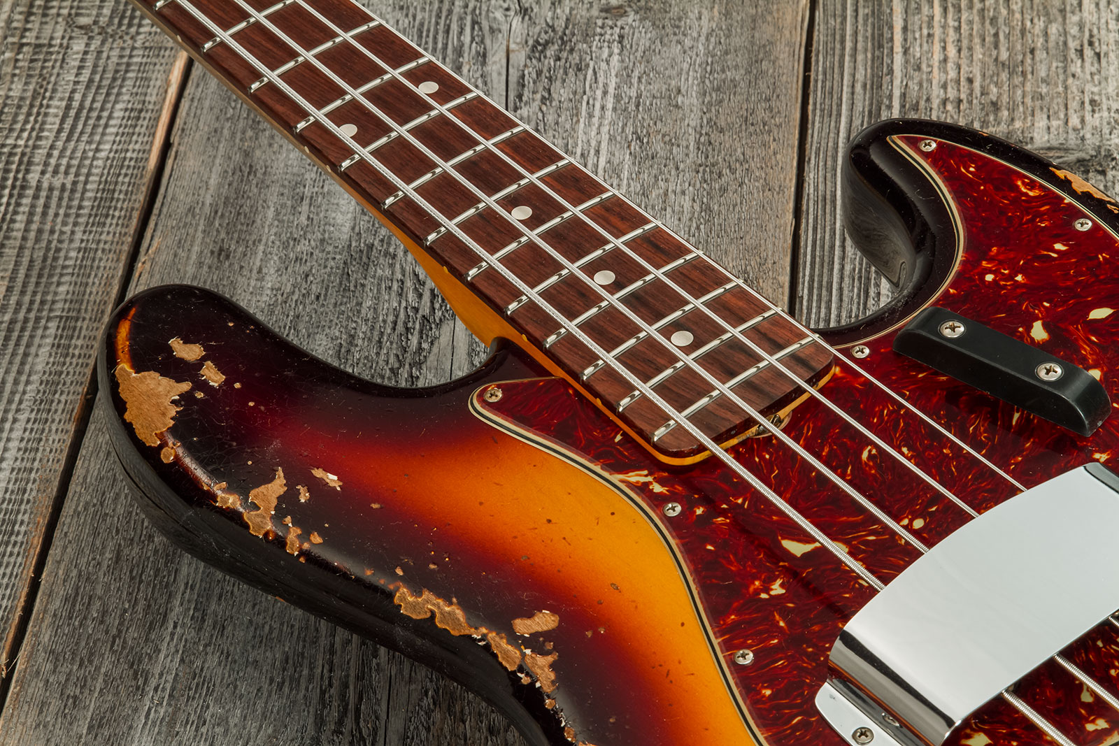 Fender Custom Shop Jazz Bass 1961 Rw #cz572155 - Heavy Relic 3-color Sunburst - Solid body elektrische bas - Variation 3