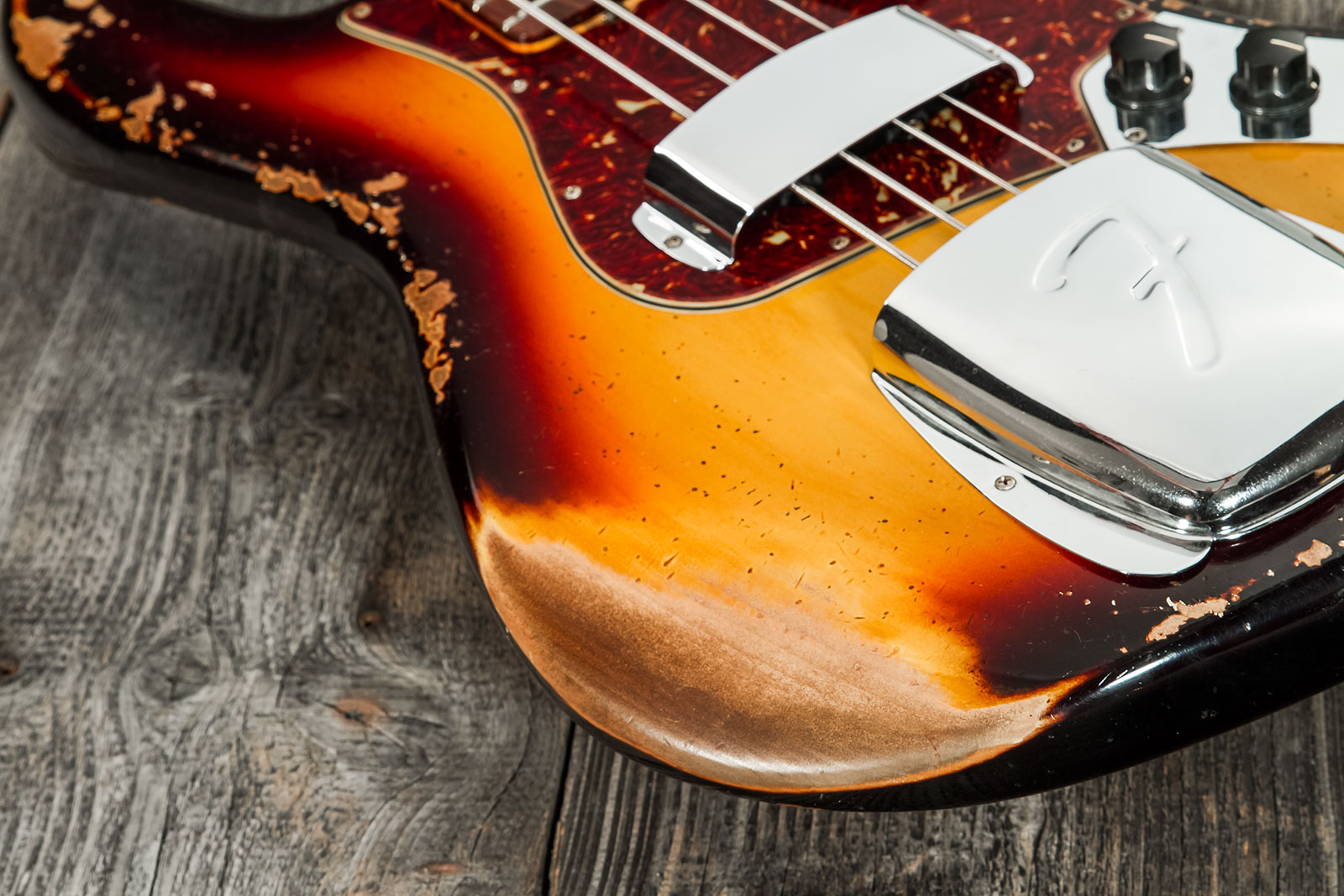 Fender Custom Shop Jazz Bass 1961 Rw #cz572155 - Heavy Relic 3-color Sunburst - Solid body elektrische bas - Variation 5