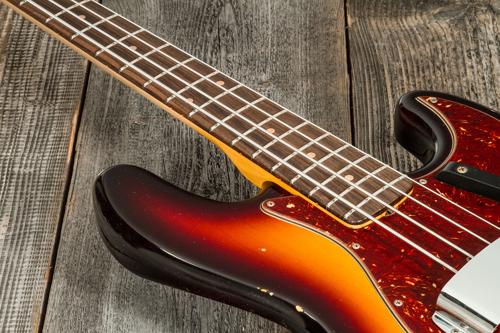 Fender Custom Shop  Jazz Bass 1962 Rw #cz569015 - Relic 3-color Sunburst - Solid body elektrische bas - Variation 3