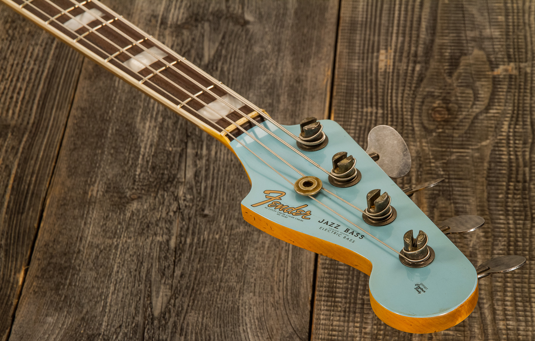 Fender Custom Shop Jazz Bass 1966 Rw #cz553892 - Journeyman Relic Daphne Blue - Solid body elektrische bas - Variation 4