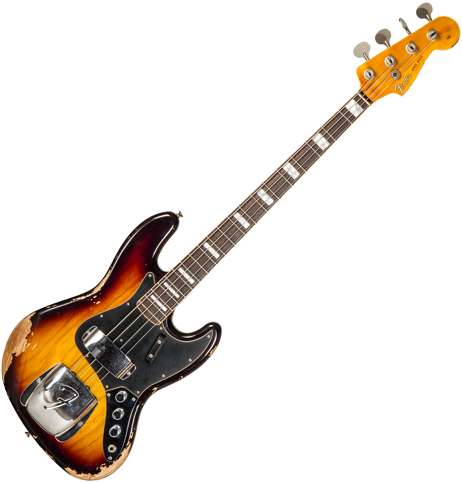 Fender Custom Shop Jazz Bass Custom Rw #cz575919 - Heavy Relic 3-color Sunburst - Solid body elektrische bas - Variation 1