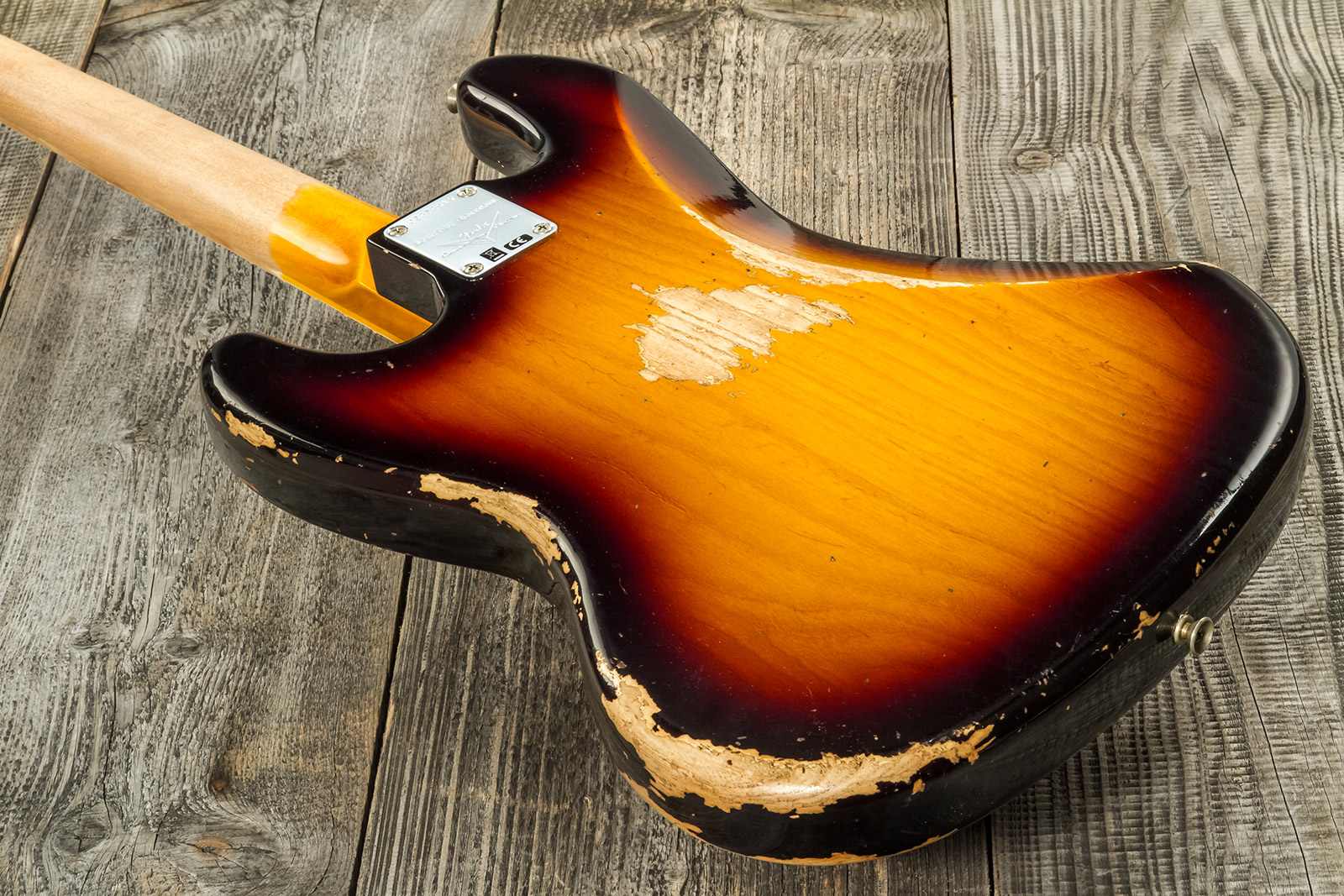 Fender Custom Shop Jazz Bass Custom Rw #cz575919 - Heavy Relic 3-color Sunburst - Solid body elektrische bas - Variation 6