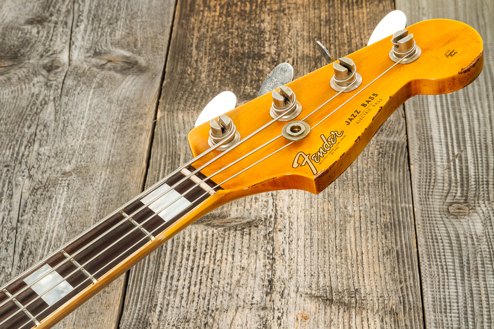 Fender Custom Shop Jazz Bass Custom Rw #cz575919 - Heavy Relic 3-color Sunburst - Solid body elektrische bas - Variation 9