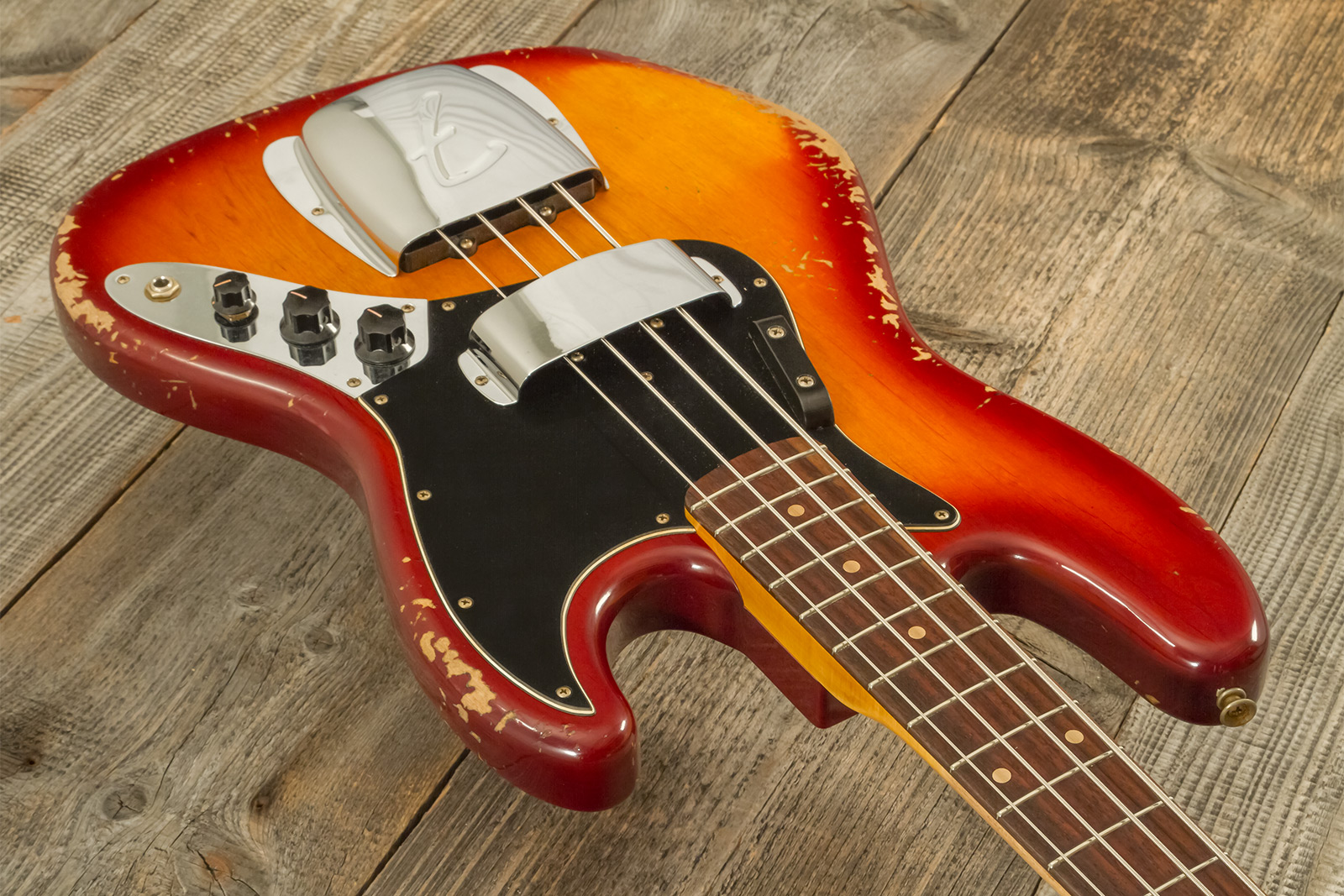 Fender Custom Shop Jazzbass 1964 Rw #r137642 - Heavy Relic Cherry Sunburst - Solid body elektrische bas - Variation 2