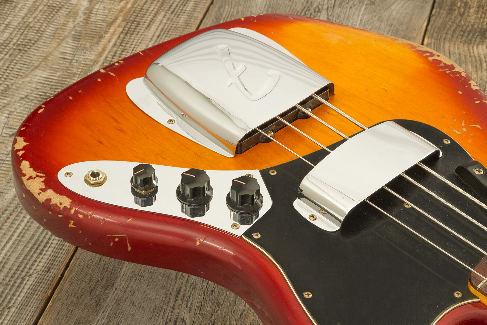 Fender Custom Shop Jazzbass 1964 Rw #r137642 - Heavy Relic Cherry Sunburst - Solid body elektrische bas - Variation 3