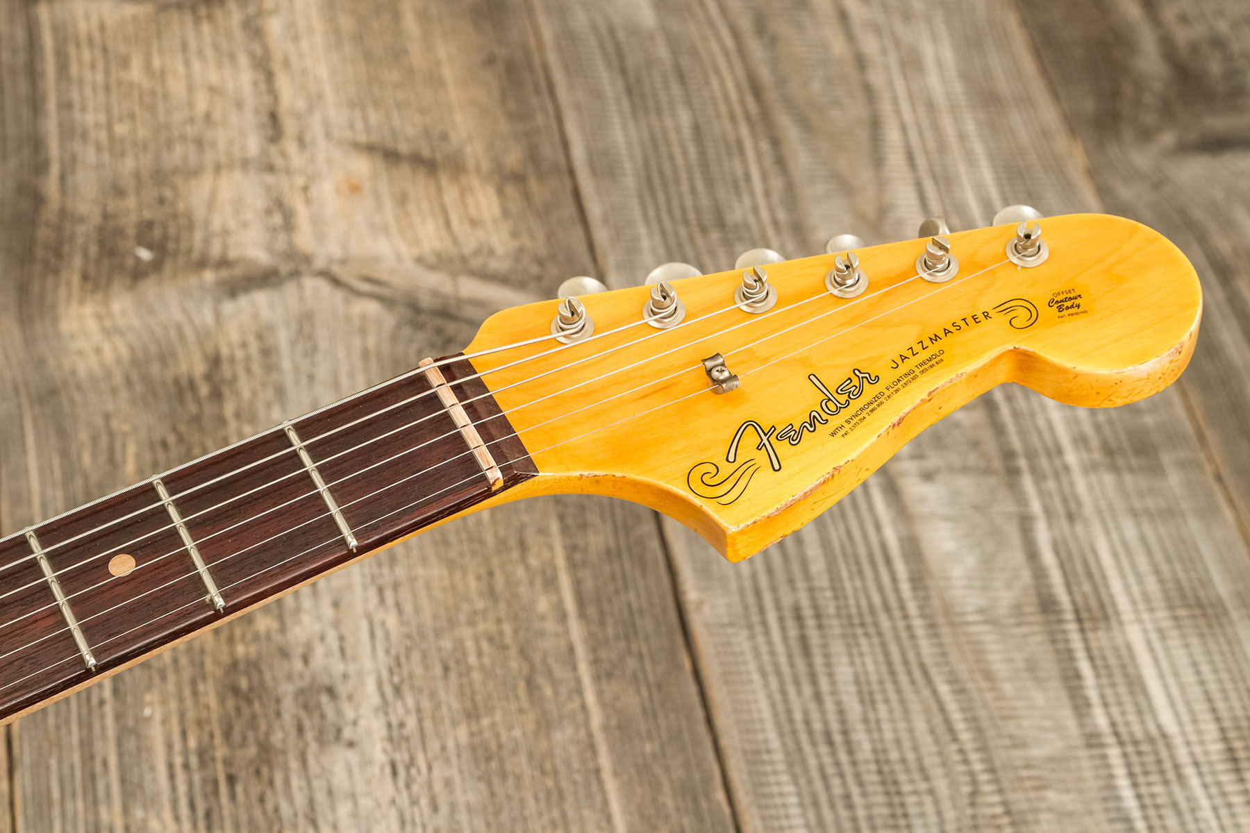 Fender Custom Shop Jazzmaster 1962 2s Trem Rw #r133709 - Heavy Relic Shell Pink O. 3-color Sunburst - Retro-rock elektrische gitaar - Variation 12