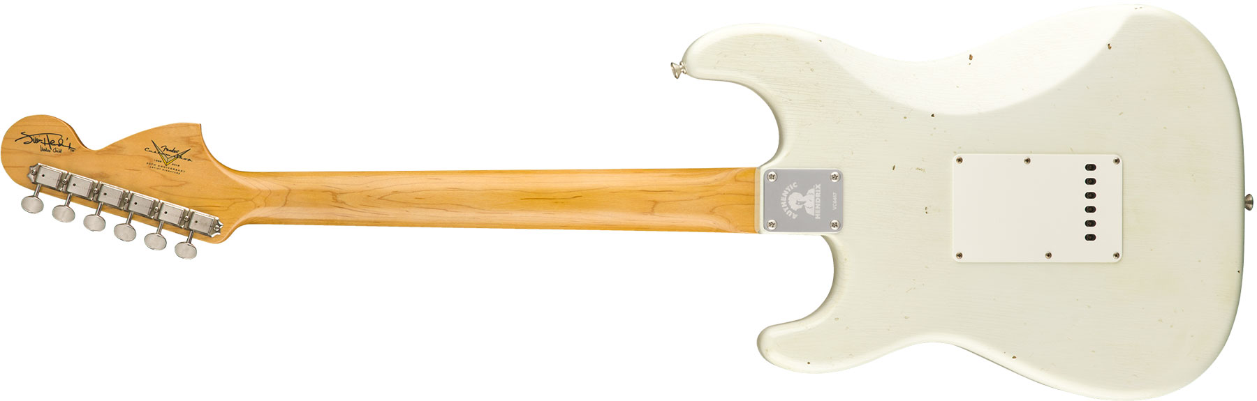 Fender Custom Shop Jimi Hendrix Strat Voodoo Child Signature 2018 Mn - Journeyman Relic Olympic White - Elektrische gitaar in Str-vorm - Variation 1