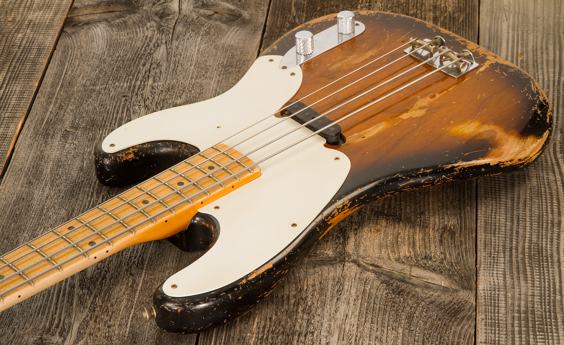 Fender Custom Shop Precision Bass 1955 Masterbuilt D.galuszka #xn3431 - Heavy Relic 2-color Sunburst - Solid body elektrische bas - Variation 2