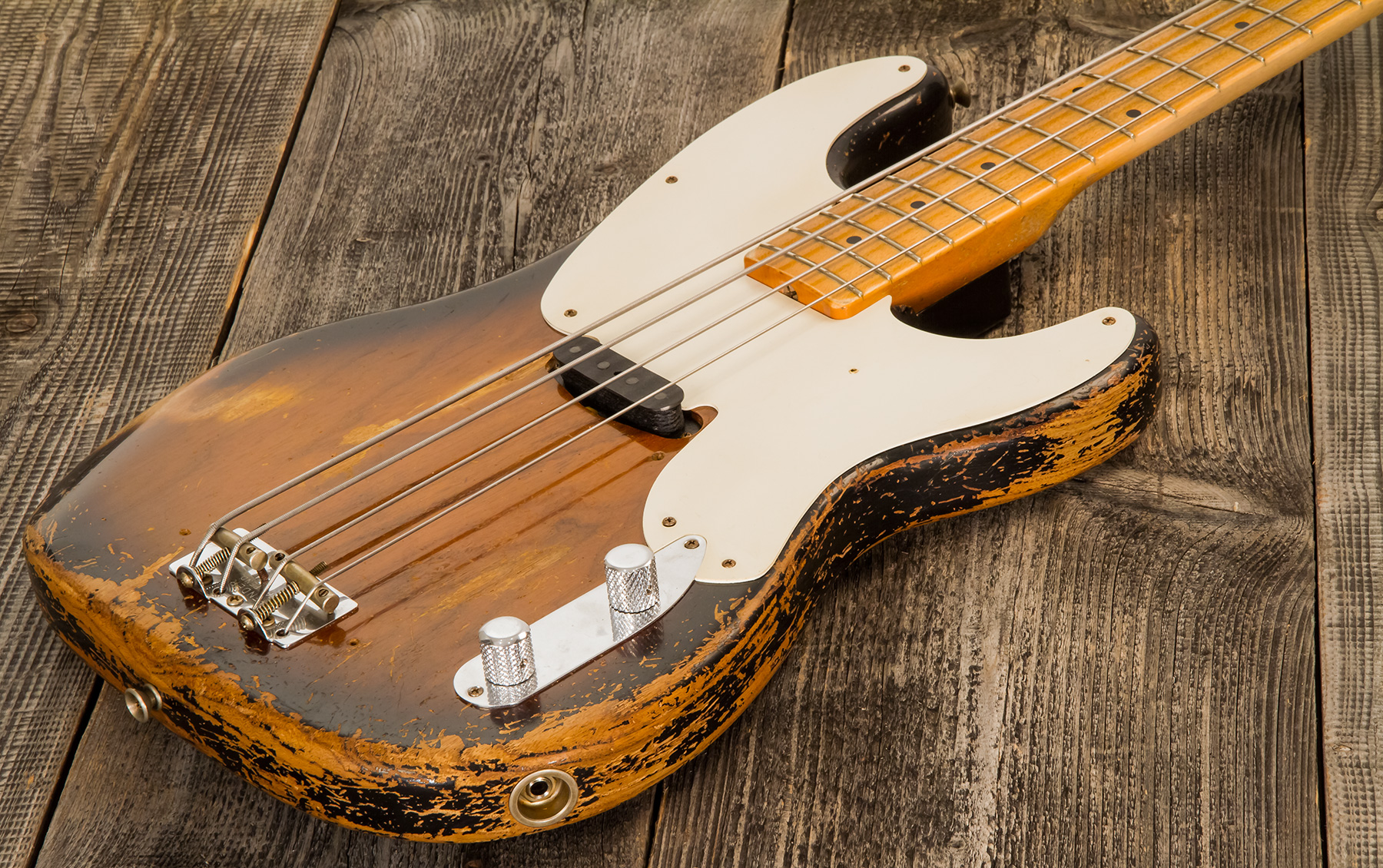Fender Custom Shop Precision Bass 1955 Masterbuilt D.galuszka #xn3431 - Heavy Relic 2-color Sunburst - Solid body elektrische bas - Variation 3