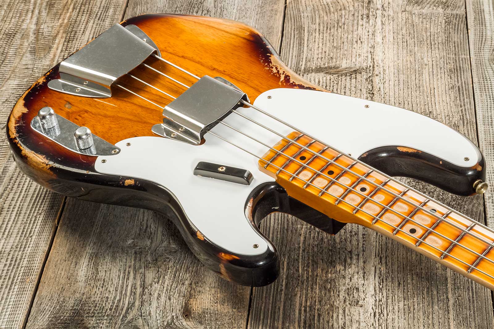 Fender Custom Shop Precision Bass 1955 Mn #r133839 - Heavy Relic 2-color Sunburst - Solid body elektrische bas - Variation 2