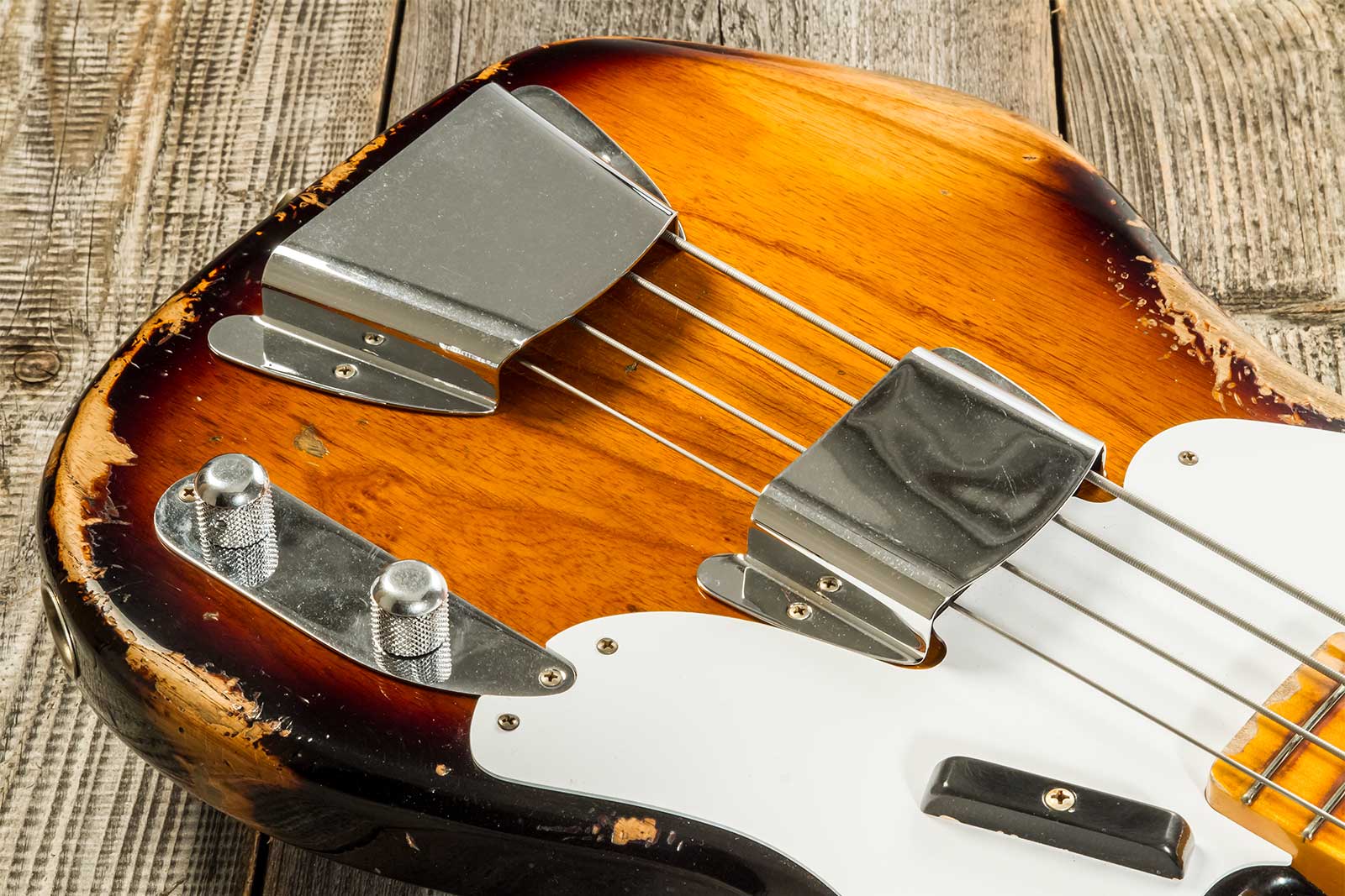 Fender Custom Shop Precision Bass 1955 Mn #r133839 - Heavy Relic 2-color Sunburst - Solid body elektrische bas - Variation 3