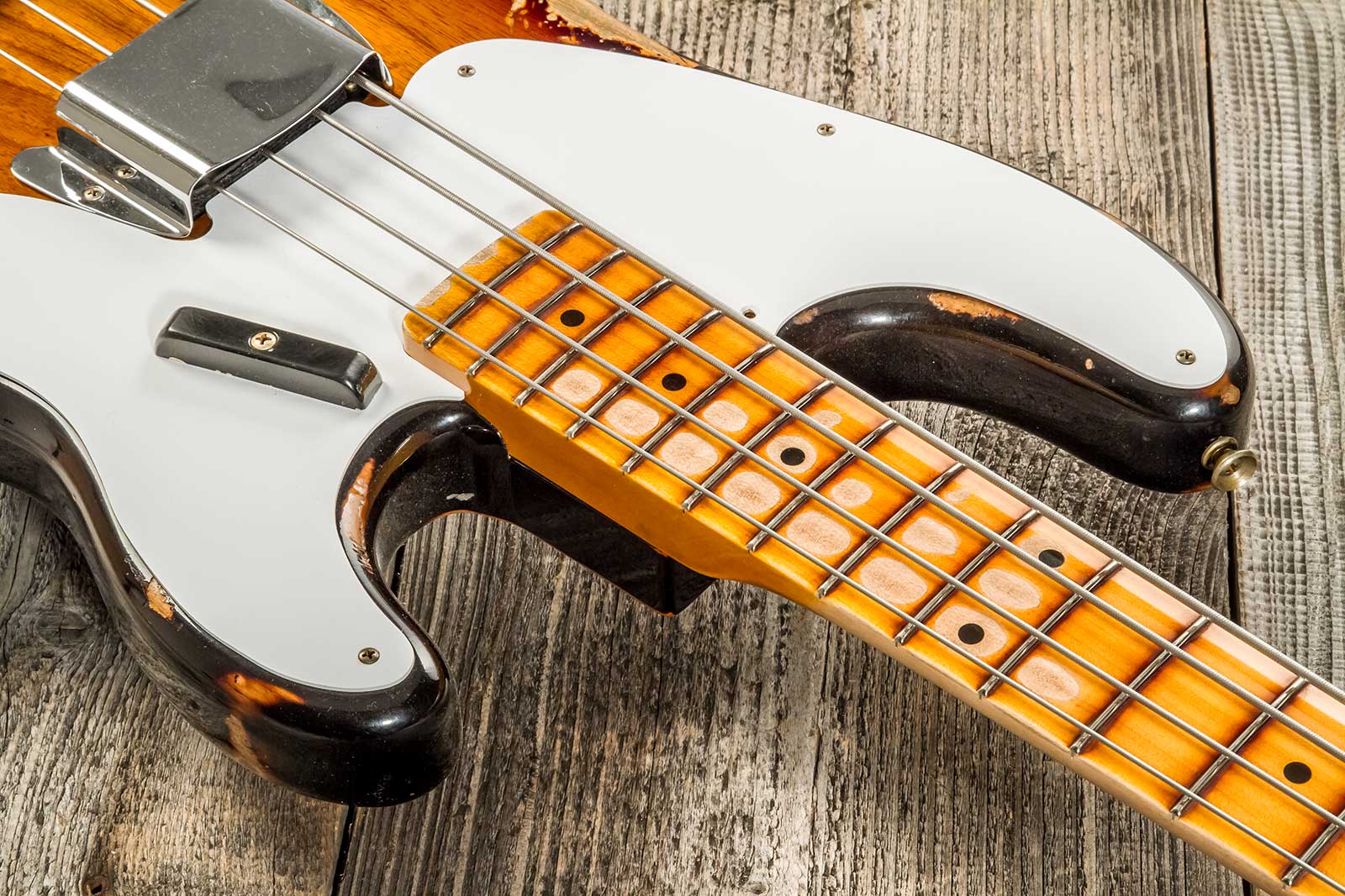 Fender Custom Shop Precision Bass 1955 Mn #r133839 - Heavy Relic 2-color Sunburst - Solid body elektrische bas - Variation 4