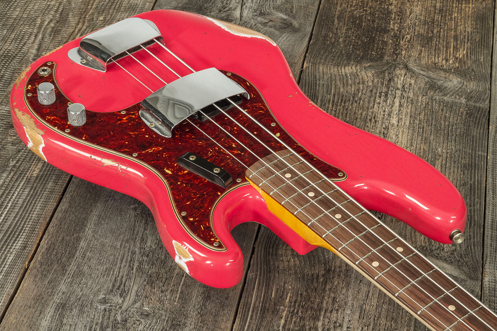 Fender Custom Shop Precision Bass 1960 Rw #r117926 - Heavy Relic Fiesta Red - Solid body elektrische bas - Variation 2