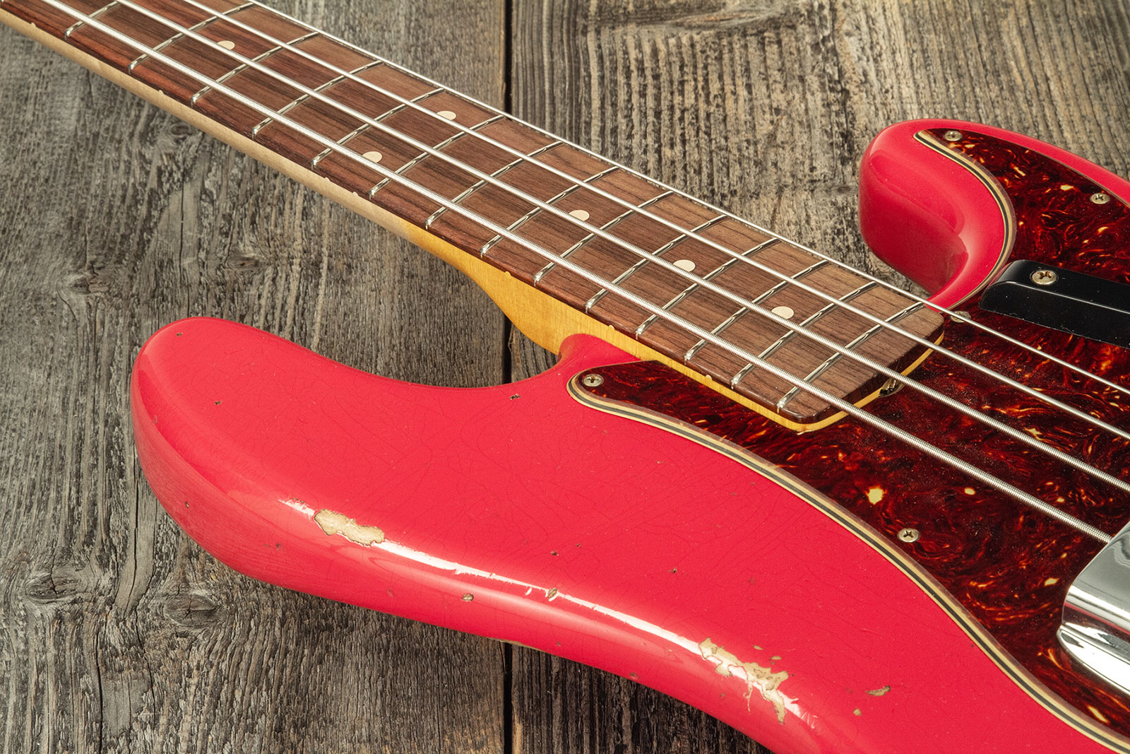 Fender Custom Shop Precision Bass 1960 Rw #r117926 - Heavy Relic Fiesta Red - Solid body elektrische bas - Variation 3