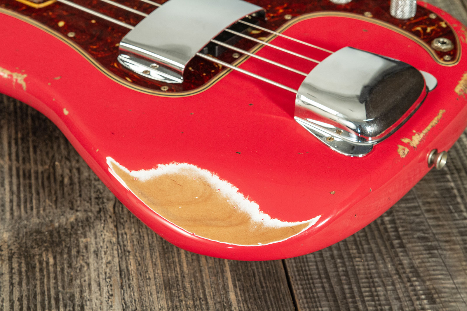 Fender Custom Shop Precision Bass 1960 Rw #r117926 - Heavy Relic Fiesta Red - Solid body elektrische bas - Variation 4