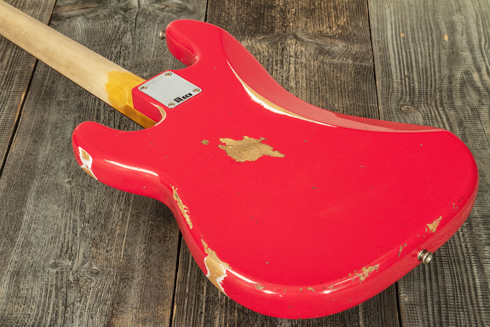 Fender Custom Shop Precision Bass 1960 Rw #r117926 - Heavy Relic Fiesta Red - Solid body elektrische bas - Variation 5