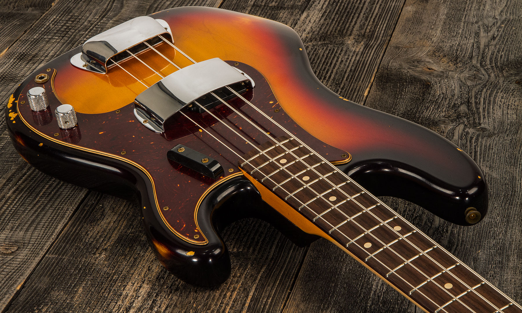 Fender Custom Shop Precision Bass 1961 Rw #cz556533 - Relic 3-color Sunburst - Solid body elektrische bas - Variation 1