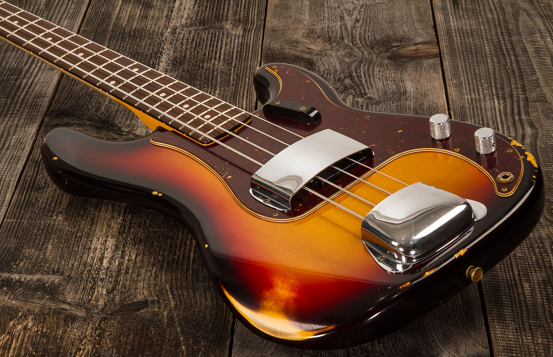 Fender Custom Shop Precision Bass 1961 Rw #cz556533 - Relic 3-color Sunburst - Solid body elektrische bas - Variation 2
