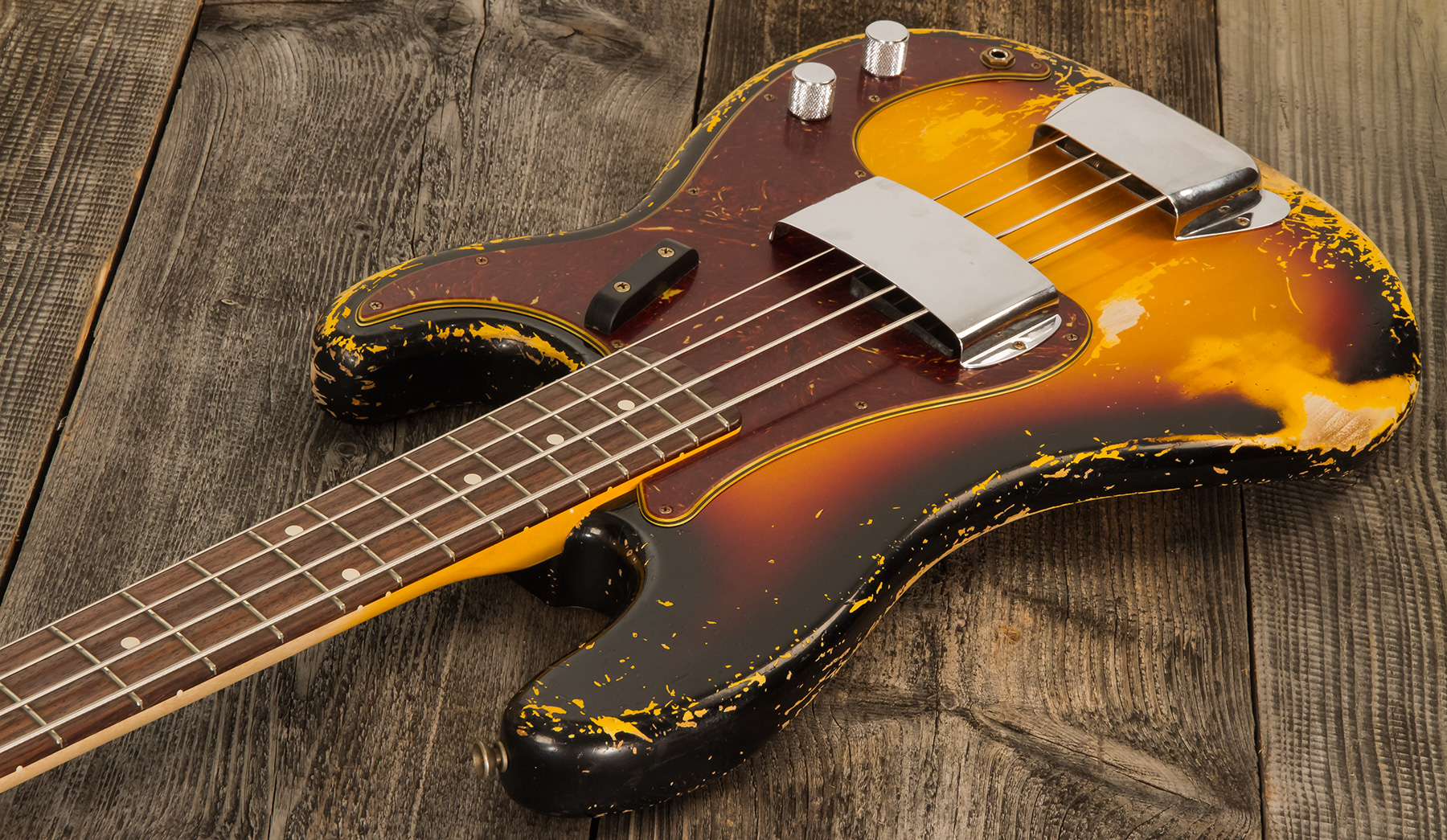 Fender Custom Shop Precision Bass 1962 Masterbuilt D.galuszka Rw #r119482 - Heavy Relic 3-color Sunburst - Solid body elektrische bas - Variation 2