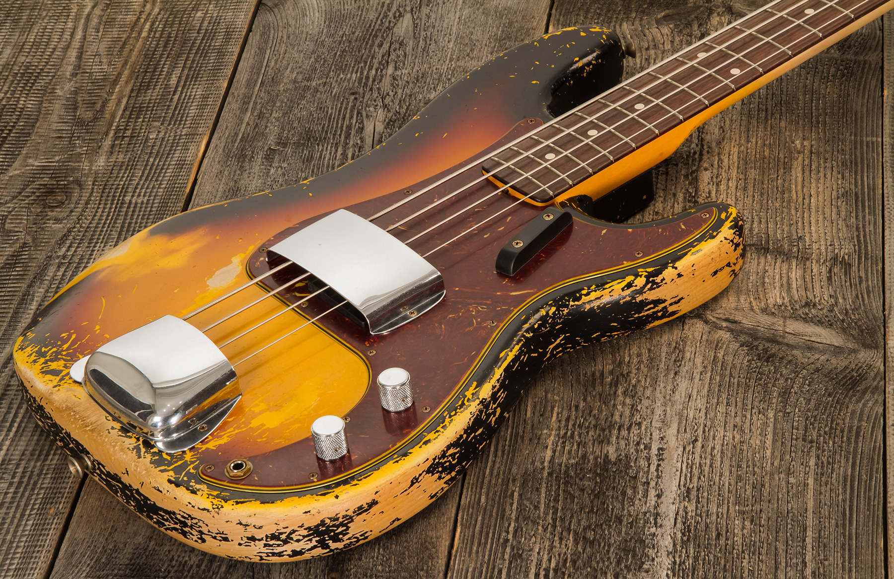 Fender Custom Shop Precision Bass 1962 Masterbuilt D.galuszka Rw #r119482 - Heavy Relic 3-color Sunburst - Solid body elektrische bas - Variation 3