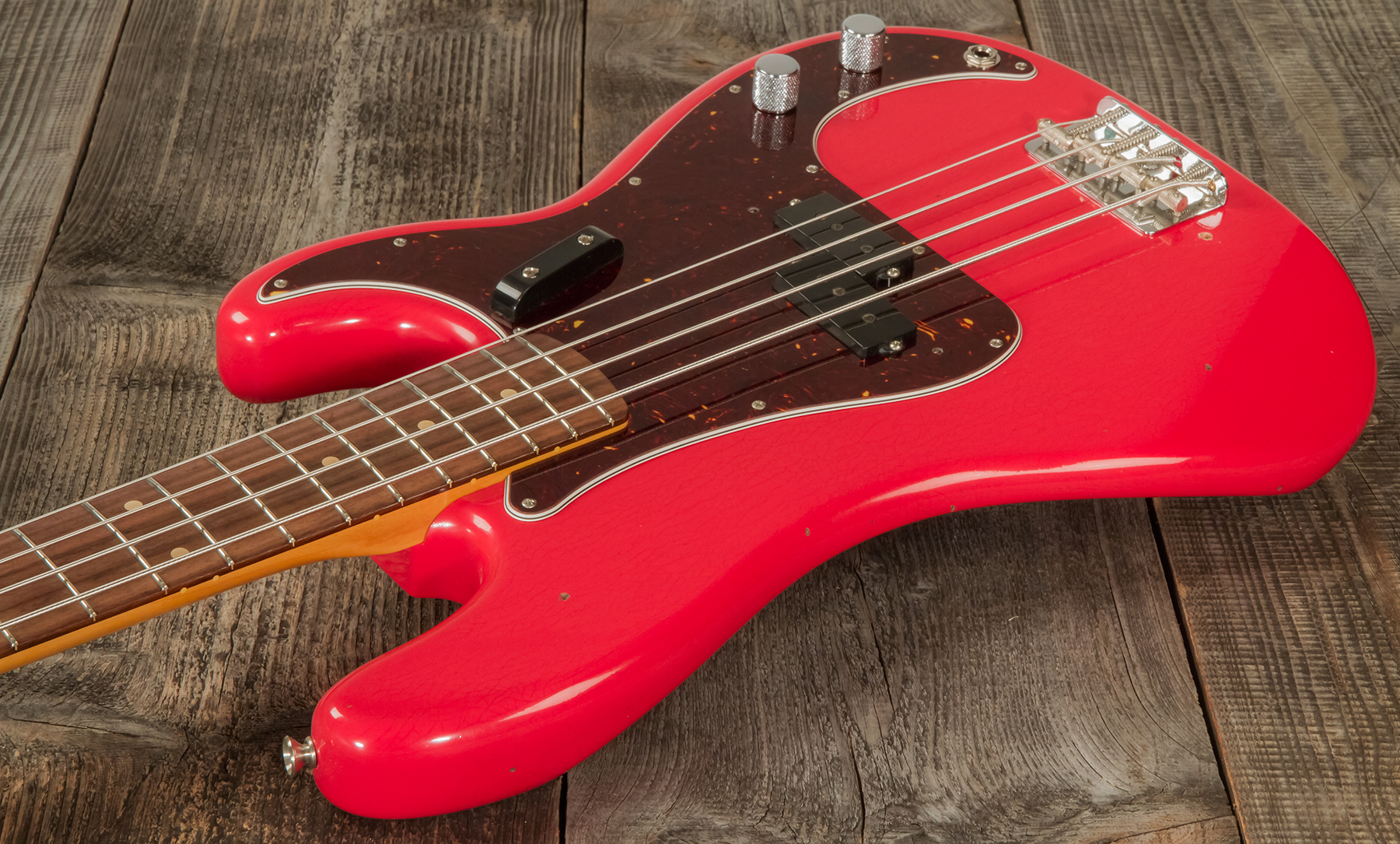 Fender Custom Shop Precision Bass 1962 Rw #r126357 - Journeyman Relic Fiesta Red - Solid body elektrische bas - Variation 2